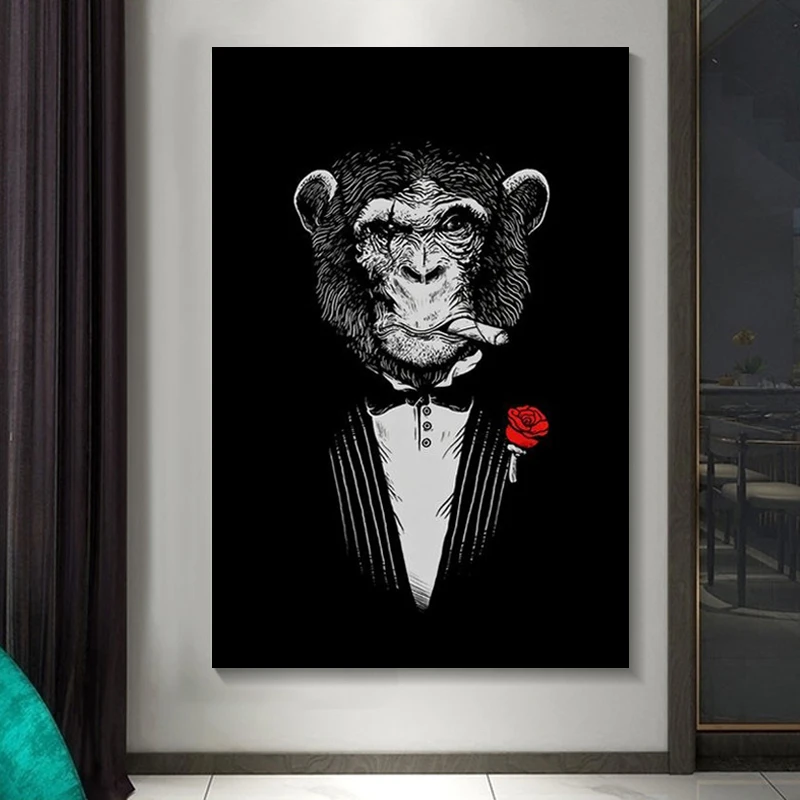 Smoking Monkey Print Canvas Paintings Animal Wall Art Posters And Prints Funny Monkey Wear Suit Wall Pictures Room Decor Cuadros
Smoking Monkey Print Canvas Paintings Animal Wall Art Posters And Prints Funny Monkey Wear Suit Wall Pictures Room Decor Cuadros