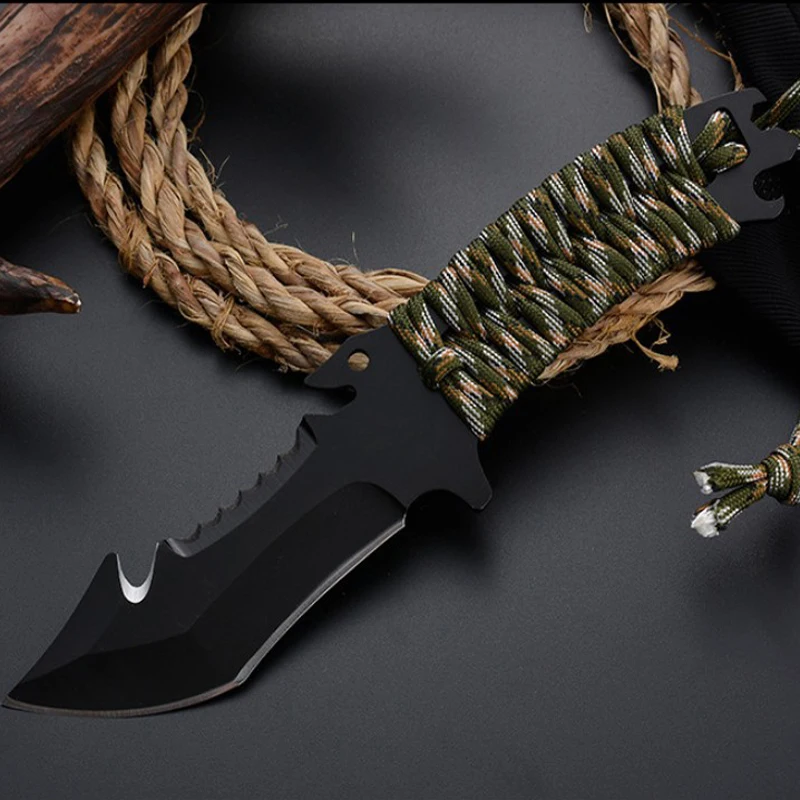 

Fixed Blade Knife 440C Blade Tactical Knives Outdoor Survival Combat Knifes Camping Hunting Pocket Knife EDC Tool With Sheath