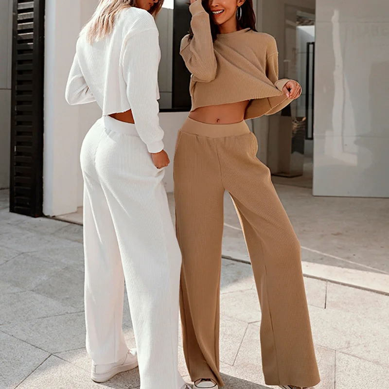 Women's Trousers Cropped Sportswear Sportswear 2021 Spring and Autumn Sweater Women's Casual Solid Color Two-piece Suit
Women's Trousers Cropped Sportswear Sportswear 2021 Spring and Autumn Sweater Women's Casual Solid Color Two-piece Suit