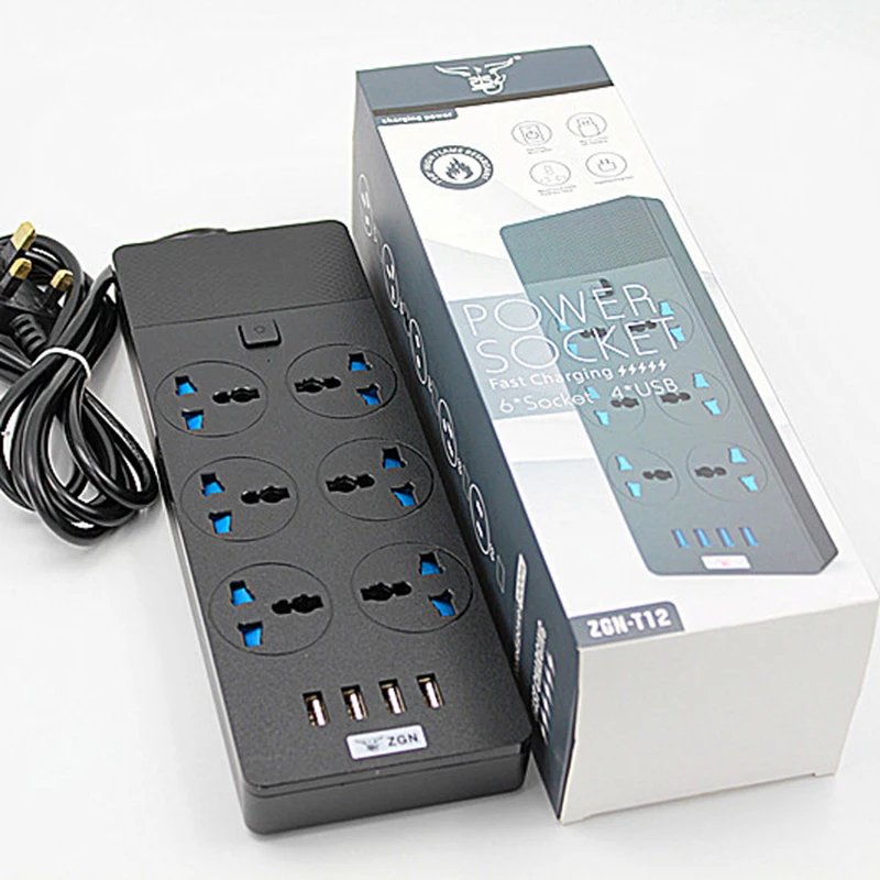Power Strip Multi Plug with 6 AC Outlets & 4 3.1A USB Fast Charging Ports Socket Adapter US UK EU AU Power Socket 
Power Strip Multi Plug with 6 AC Outlets & 4 3.1A USB Fast Charging Ports Socket Adapter US UK EU AU Power Socket
