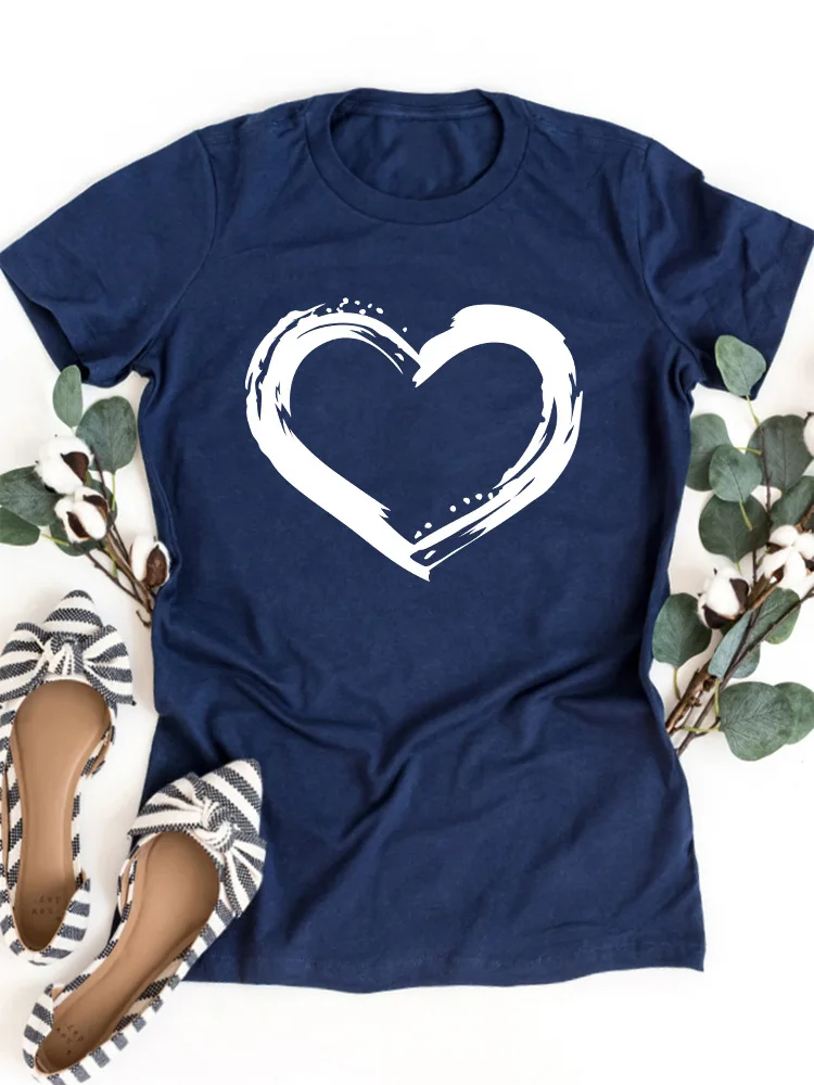 White Painting Heart Print Women T Shirt Short Sleeve O Neck Loose Women Tshirt Ladies Fashion Tee Shirt Tops Clothes Mujer 
White Painting Heart Print Women T Shirt Short Sleeve O Neck Loose Women Tshirt Ladies Fashion Tee Shirt Tops Clothes Mujer