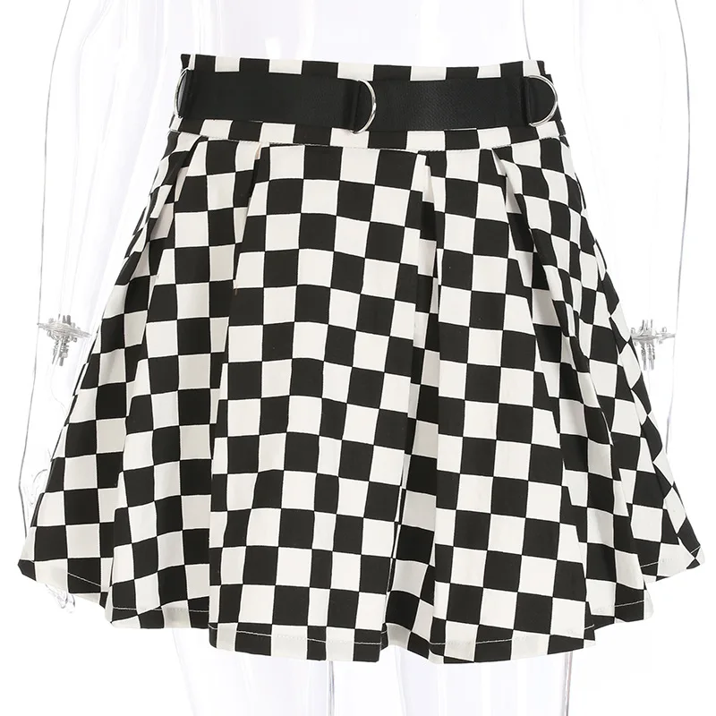 2021 New Arrivals Womens Streetwear Half-length White Black Plaid Sashes Hot Short Skirt Fashion High Waist Women Skirts
2021 New Arrivals Womens Streetwear Half-length White Black Plaid Sashes Hot Short Skirt Fashion High Waist Women Skirts