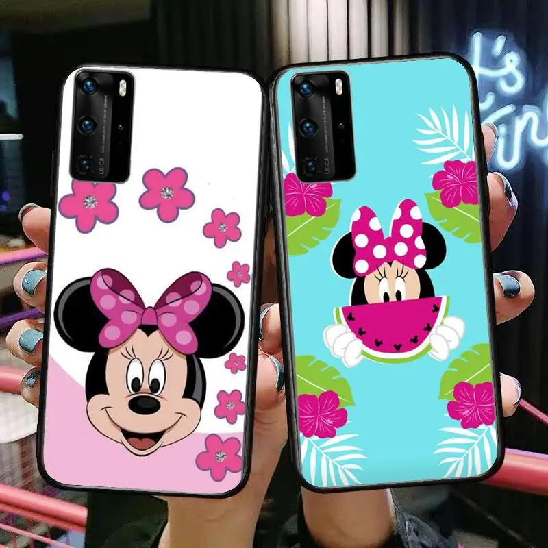 

Purple Minnie Mouse Phone Case For Huawei P40 p30 P20 10 9 8 Lite E Pro Plus Black Etui Coque Painting Hoesjes comic fas