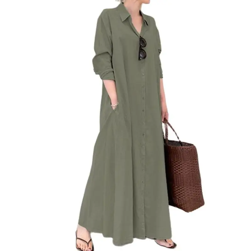 Autumn Korean Solid Women Dress Plus Size Long Sleeve Ankle-length Female Dresses Vestidos Casual Clothing
Autumn Korean Solid Women Dress Plus Size Long Sleeve Ankle-length Female Dresses Vestidos Casual Clothing