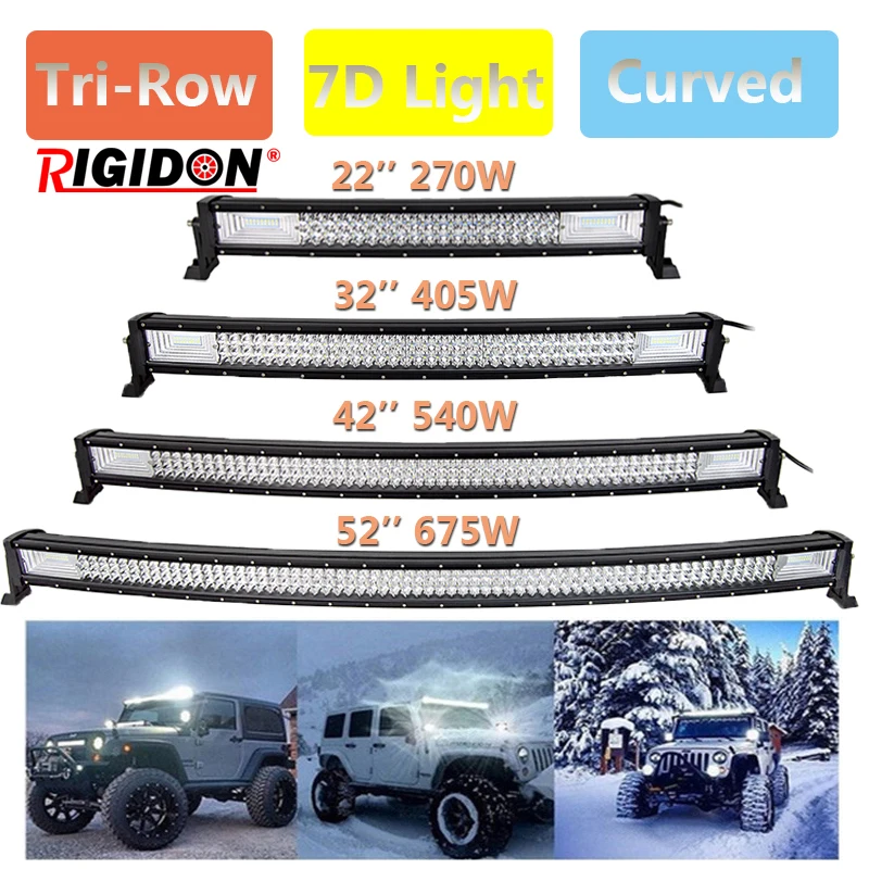 RIGIDON Curved Led Work Light Bar 22/32/42/52inch 7D Tri Row Combo Beam for Offroad 4X4 4WD Truck SUV ATV Boat Car Driving Light
RIGIDON Curved Led Work Light Bar 22/32/42/52inch 7D Tri Row Combo Beam for Offroad 4X4 4WD Truck SUV ATV Boat Car Driving Light