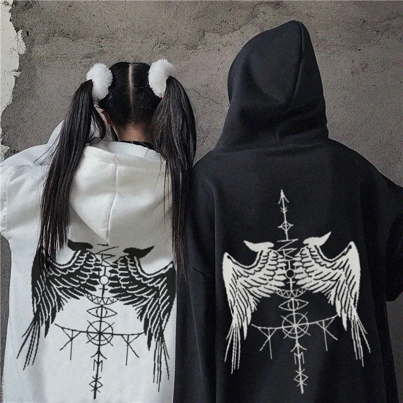 Gothic harajuku y2k Back wings printed Oversized hoodie female long sleeve Women sweater female autumn grunge Kawaii streetwear
Gothic harajuku y2k Back wings printed Oversized hoodie female long sleeve Women sweater female autumn grunge Kawaii streetwear