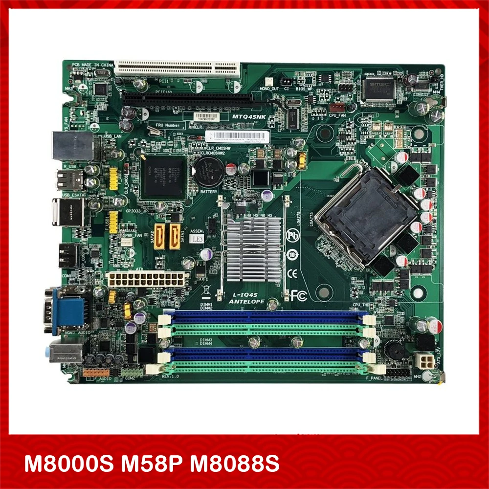 100% Working Desktop Motherboard For Lenovo M8000S M58P M8088S MTQ45NK L-IQ45 03T7032 Fully Tested Good Quality
100% Working Desktop Motherboard For Lenovo M8000S M58P M8088S MTQ45NK L-IQ45 03T7032 Fully Tested Good Quality