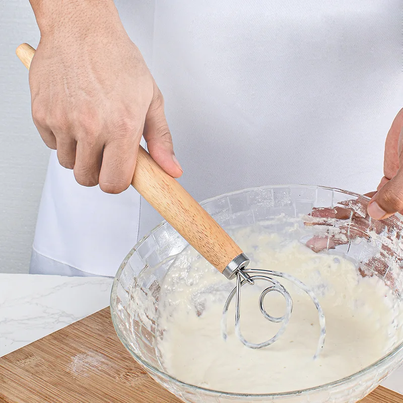 13 Inch Oak Handle Milk Baking Flour Mixer Flour Mixer Danish Dough Mixing Rod Stainless Steel Coil Hand Blender Cooking Tool
13 Inch Oak Handle Milk Baking Flour Mixer Flour Mixer Danish Dough Mixing Rod Stainless Steel Coil Hand Blender Cooking Tool