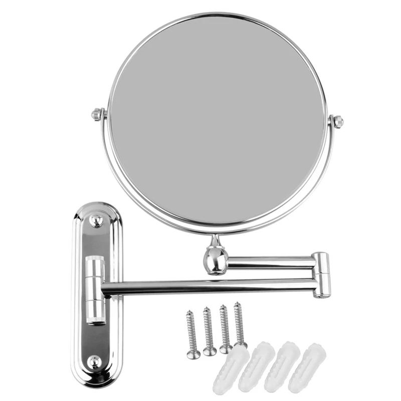 Silver Extending 8 inches cosmetic wall mounted make up mirror shaving bathroom mirror 3x Magnification
Silver Extending 8 inches cosmetic wall mounted make up mirror shaving bathroom mirror 3x Magnification