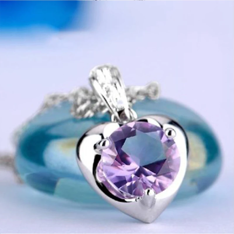 New wholesale brand sweet love lovers ocean heart purple white crystal necklace women's wedding engagement gift
New wholesale brand sweet love lovers ocean heart purple white crystal necklace women's wedding engagement gift