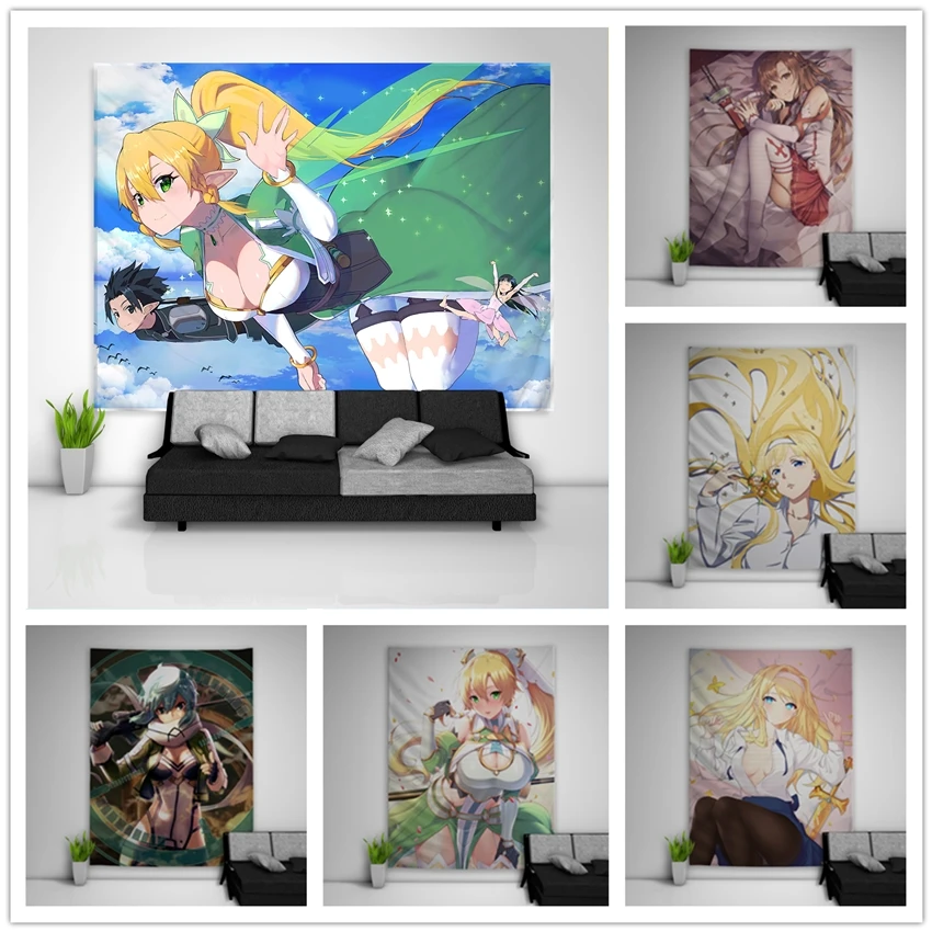 Sword Art Online Asuna Sinon Leafa Alice Tapestry Art Wall Hanging Sofa Table Bed Cover Home Decor Dorm Gift
Sword Art Online Asuna Sinon Leafa Alice Tapestry Art Wall Hanging Sofa Table Bed Cover Home Decor Dorm Gift