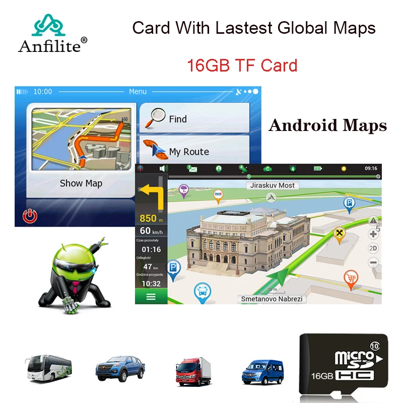 Автомобильная карта GPS micro SD 16 Гб для системы Andriod навигация новая бесплатные