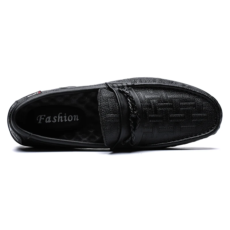 Весенняя Мужская обувь без шнуровки из натуральной кожи мокасины homme Mocasines