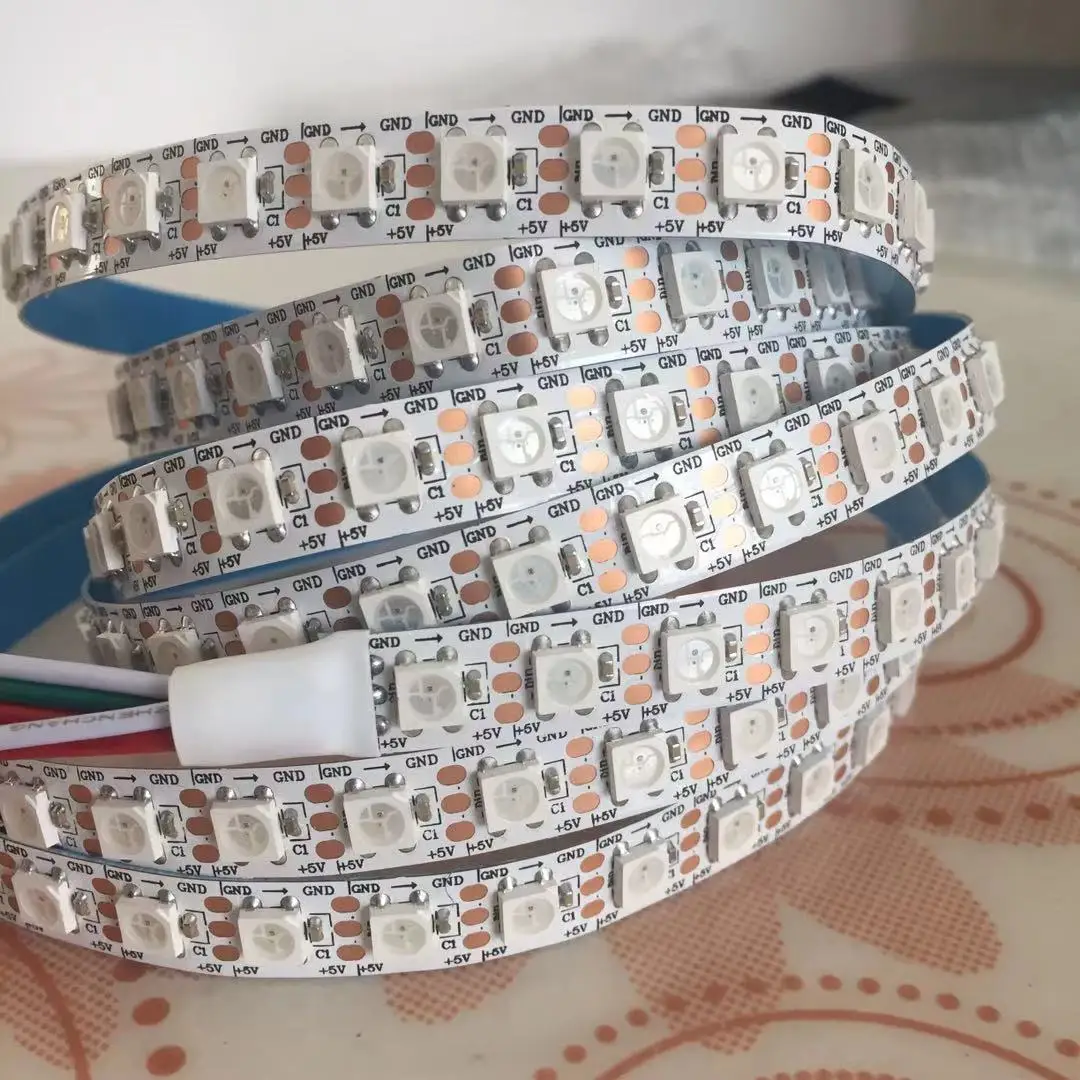 WS2812 96leds/M 480led/5meter DC5V Individually Addressable Smart RGB Led Strip,Black/White PCB Waterproof IP30/65/67 DC5V
WS2812 96leds/M 480led/5meter DC5V Individually Addressable Smart RGB Led Strip,Black/White PCB Waterproof IP30/65/67 DC5V