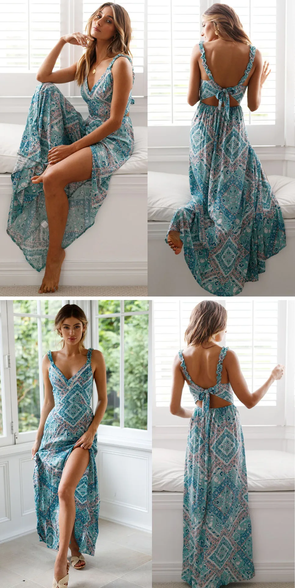 Sexy Bohemia Womne Summer Dress 2021 Beach Sleeveless Elegant Boho Long Dress Spaghetti Strap Print Floral Maxi Dress Backless
Sexy Bohemia Womne Summer Dress 2021 Beach Sleeveless Elegant Boho Long Dress Spaghetti Strap Print Floral Maxi Dress Backless