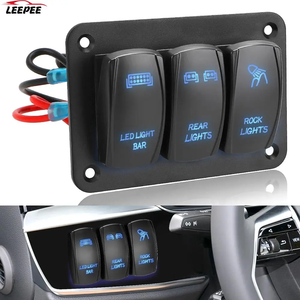 LED Light For Auto Car Marine ATV UTV 12V 24V Control Panel IP65 waterproof 3 Gang Rocker Switch Panel Toggle Switch
LED Light For Auto Car Marine ATV UTV 12V 24V Control Panel IP65 waterproof 3 Gang Rocker Switch Panel Toggle Switch