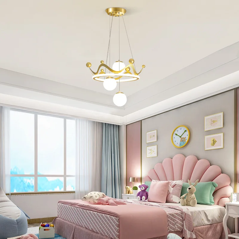Nordic children's room chandelier creative net red crown lighting warm and romantic simple ins girl bedroom lamps
Nordic children's room chandelier creative net red crown lighting warm and romantic simple ins girl bedroom lamps