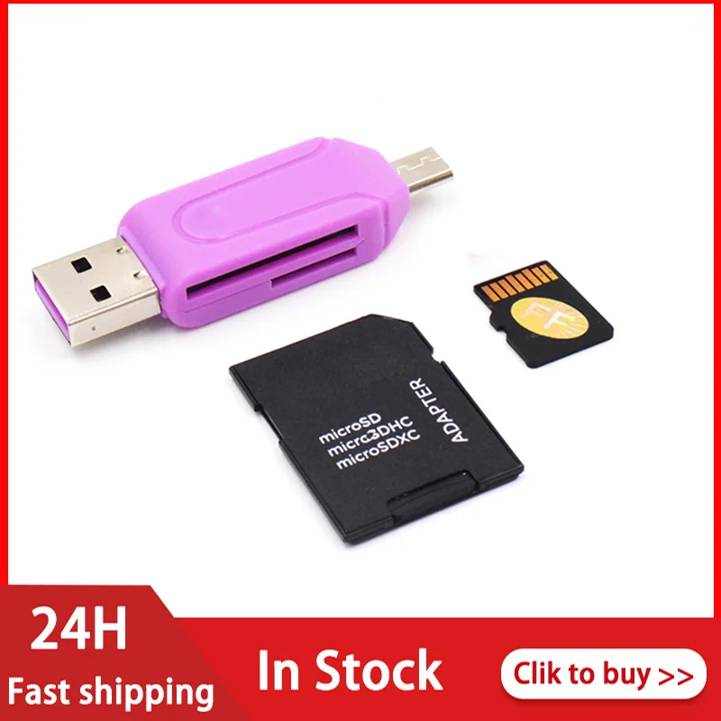 Адаптер 2 в 1 с Micro USB OTG на 0 устройство для чтения карт памяти удлинители телефона