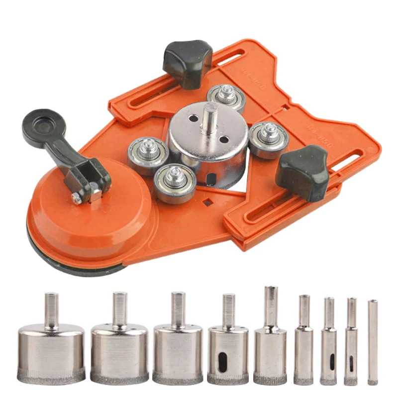 Drill Hollow Drilling Saw Set, 10 Ceramic Tile Hole Saw with Hole Saw Guide Rod, for Ceramics, Glass, Ceramic Tiles 
Drill Hollow Drilling Saw Set, 10 Ceramic Tile Hole Saw with Hole Saw Guide Rod, for Ceramics, Glass, Ceramic Tiles