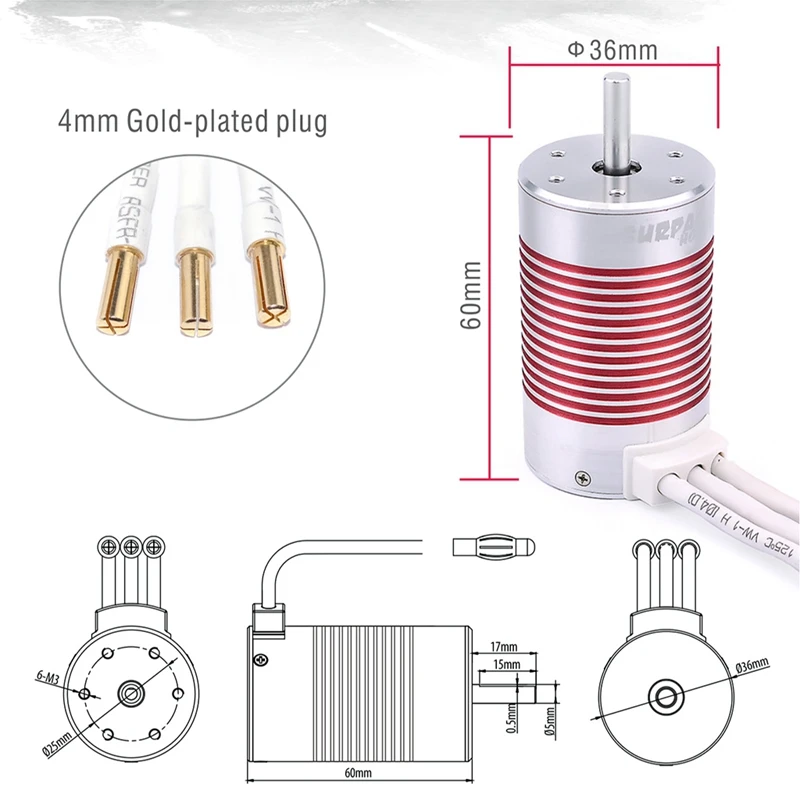 SURPASS HOBBY Platinum Waterproof 3660 3300KV Sensor Brushless Motor & 60A ESC Kit for 1/10 RC Car Truck 
SURPASS HOBBY Platinum Waterproof 3660 3300KV Sensor Brushless Motor & 60A ESC Kit for 1/10 RC Car Truck
