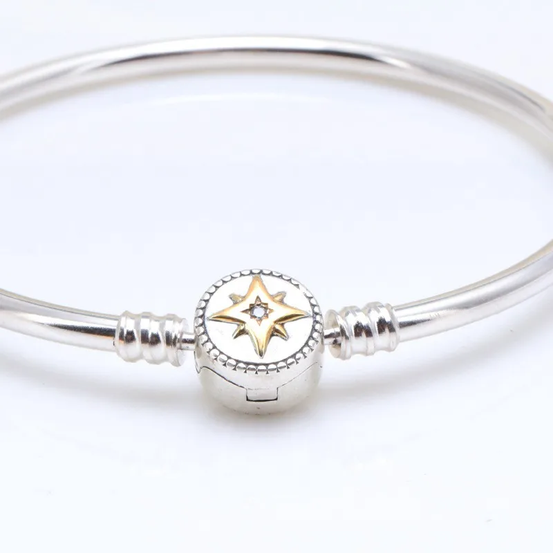 100% 925 Silver Pan Bracelet Creative Five Point Star Button Pan Bracelet Fit European Charm Bracelets Women Jewelry
100% 925 Silver Pan Bracelet Creative Five Point Star Button Pan Bracelet Fit European Charm Bracelets Women Jewelry