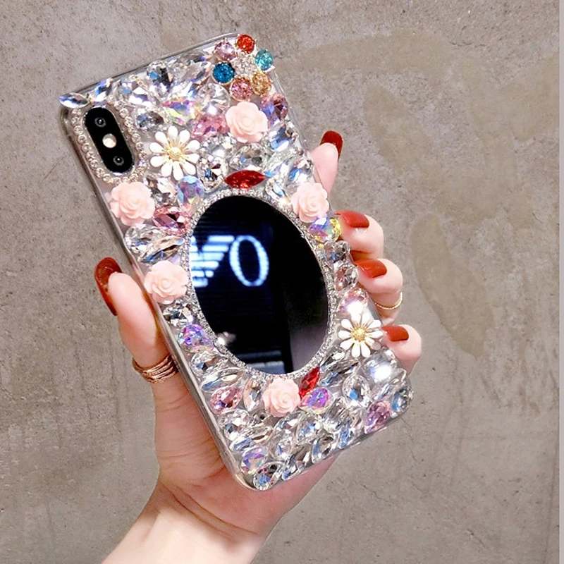 Bling Diamond Flower Mirror Cover For Motorola Moto E5 G7 One ES Plus G6 Z3 X4 G5S Z2 C G5 X2017 Z Force Plus G8 G7 Power Play 
Bling Diamond Flower Mirror Cover For Motorola Moto E5 G7 One ES Plus G6 Z3 X4 G5S Z2 C G5 X2017 Z Force Plus G8 G7 Power Play