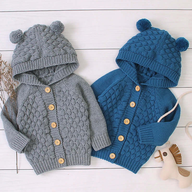 Вязаный кардиган для маленьких мальчиков зима 2020 теплые свитера новорожденных