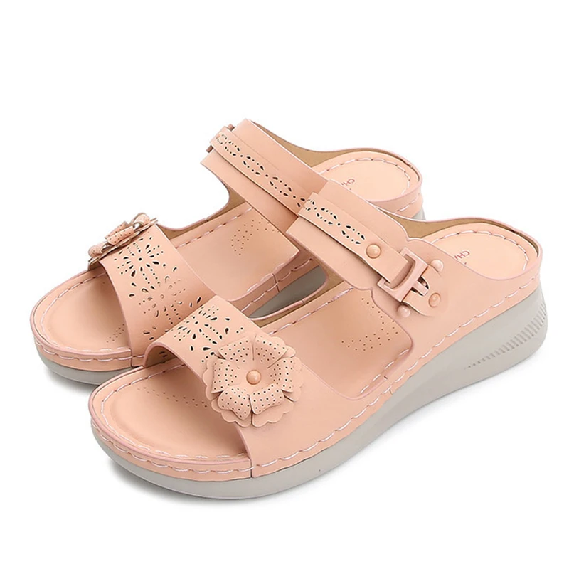 Summer beach casual women's single shoes lightweight non-slip soft sole mid-heel wedge open-toe women's sandals
Summer beach casual women's single shoes lightweight non-slip soft sole mid-heel wedge open-toe women's sandals