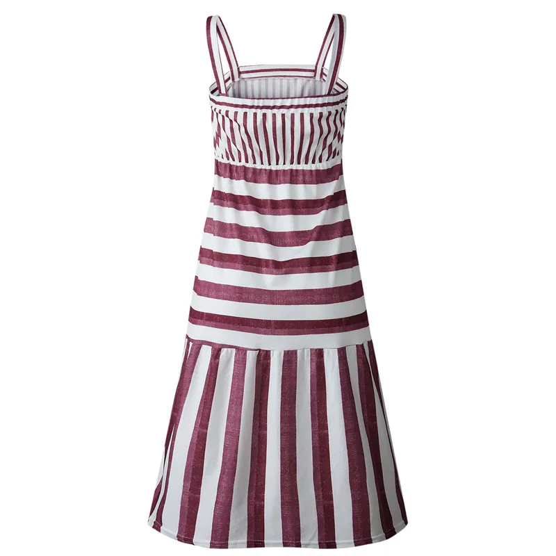 Fashion Printed Striped Suspender Dress 2020 Women Sexy Backless Sleeveless Sundress Casual Beach Dresses of Vestidos 
Fashion Printed Striped Suspender Dress 2020 Women Sexy Backless Sleeveless Sundress Casual Beach Dresses of Vestidos