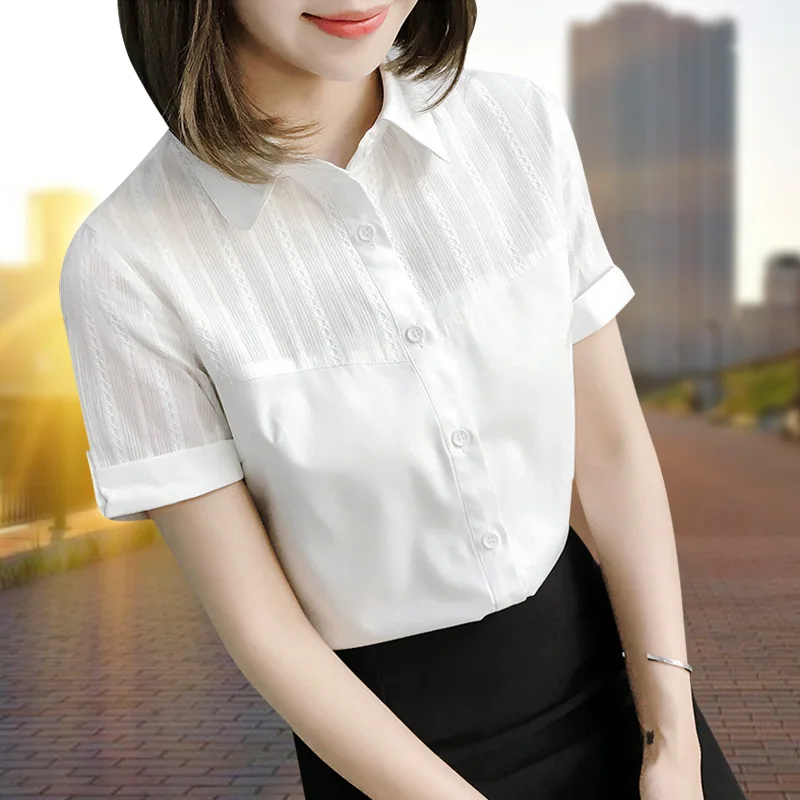 Блузка женская с коротким рукавом, тонкая белая шифоновая рубашка, модный простой топ с воротником, на лето
Блузка женская с коротким рукавом, тонкая белая шифоновая рубашка, модный простой топ с воротником, на лето