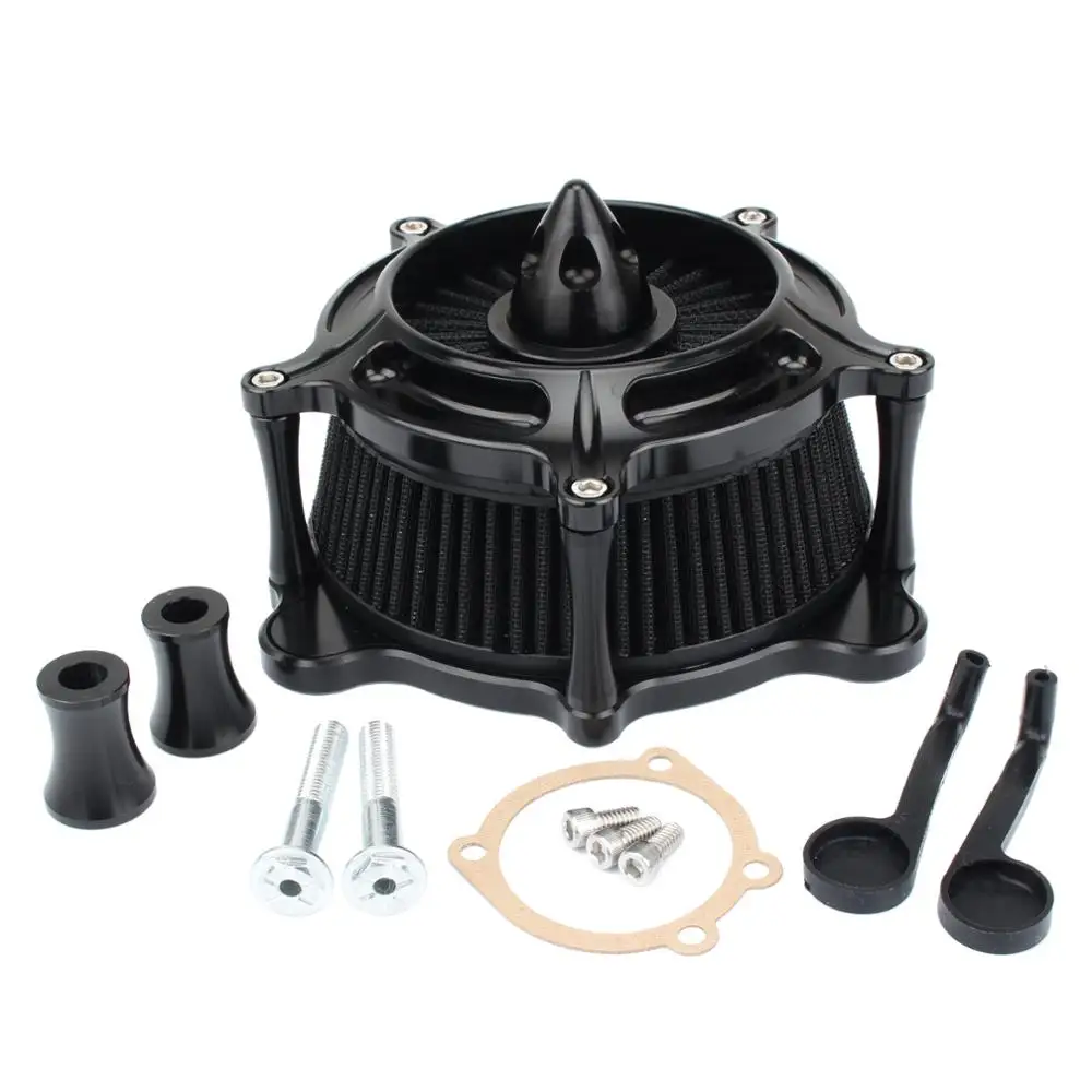 Воздухоочиститель с черной турбиной система фильтров для Harley Twin Cam EVO Touring Dyna Road King