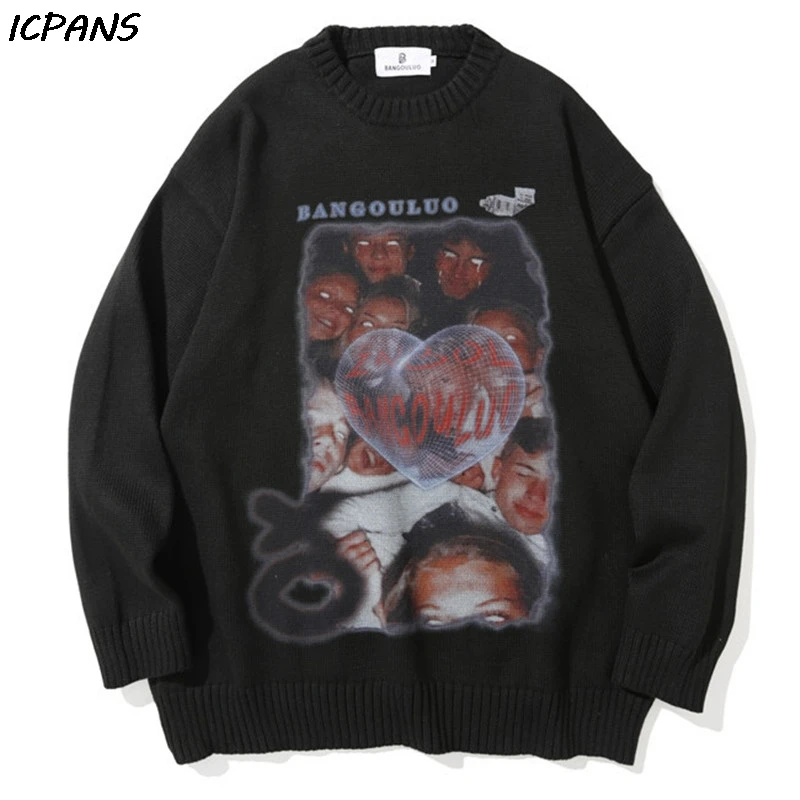 Pullover Hip Hop Jumper Sweaters Euramerican Dark Style Knitted Harajuku Streetwear Mens Fashion Casual Pullover Tops Coats
Pullover Hip Hop Jumper Sweaters Euramerican Dark Style Knitted Harajuku Streetwear Mens Fashion Casual Pullover Tops Coats