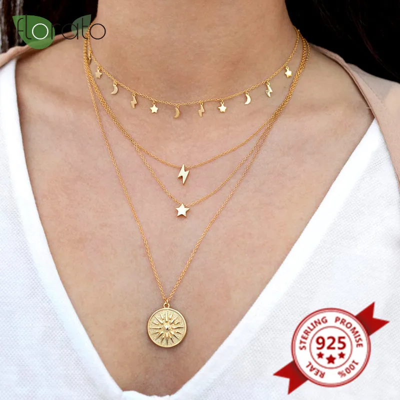 Star\Moon\Lightning Charm Clavicle Necklace 925 Sterling Silver Glamorous Women High Quality Wedding Circle Necklace Jewelry
Star\Moon\Lightning Charm Clavicle Necklace 925 Sterling Silver Glamorous Women High Quality Wedding Circle Necklace Jewelry