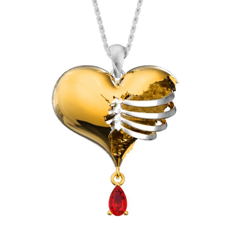 Фото Роскошный изысканный ожерелья в форме разбитого сердца для женщин Творческий