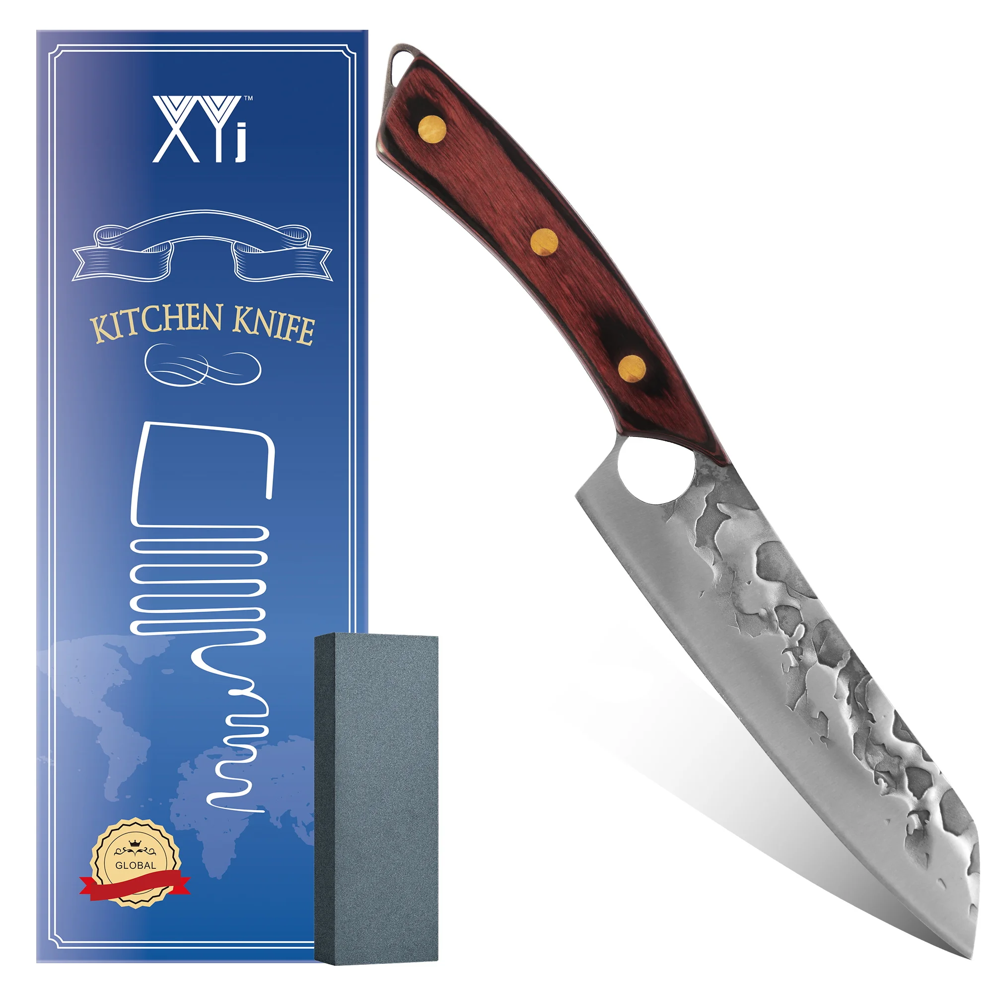 

Кухонные нож ручной работы 7,5 дюймовые ножи из нержавеющей стали для нарезания кованых ножей мясной нож шеф-повара мясница кованый нож дере...