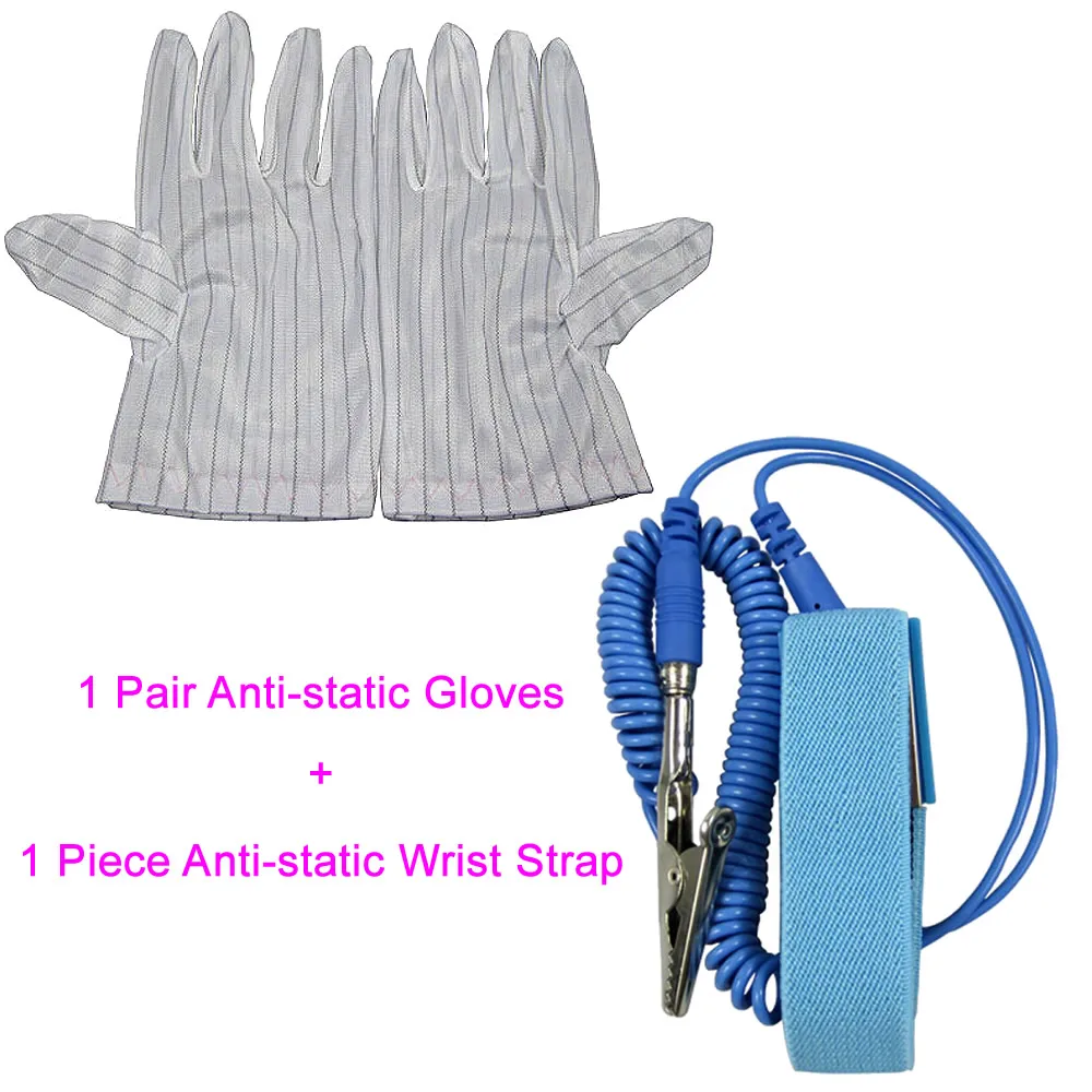10X Discharge Anti-Static Anti Static Wrist Strap Grounding Band Anti-skid White Gloves New Polyyester Glove BGA Rework Repair
10X Discharge Anti-Static Anti Static Wrist Strap Grounding Band Anti-skid White Gloves New Polyyester Glove BGA Rework Repair
