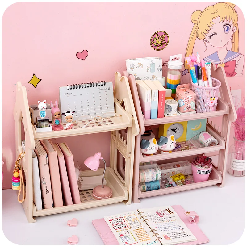 Girl Heart Desktop Shelf Bookshelf Cosmetic Storage Rack Desk Sorting Debris Storage Rack Kawaii Supplies Stationery Organizer
Girl Heart Desktop Shelf Bookshelf Cosmetic Storage Rack Desk Sorting Debris Storage Rack Kawaii Supplies Stationery Organizer