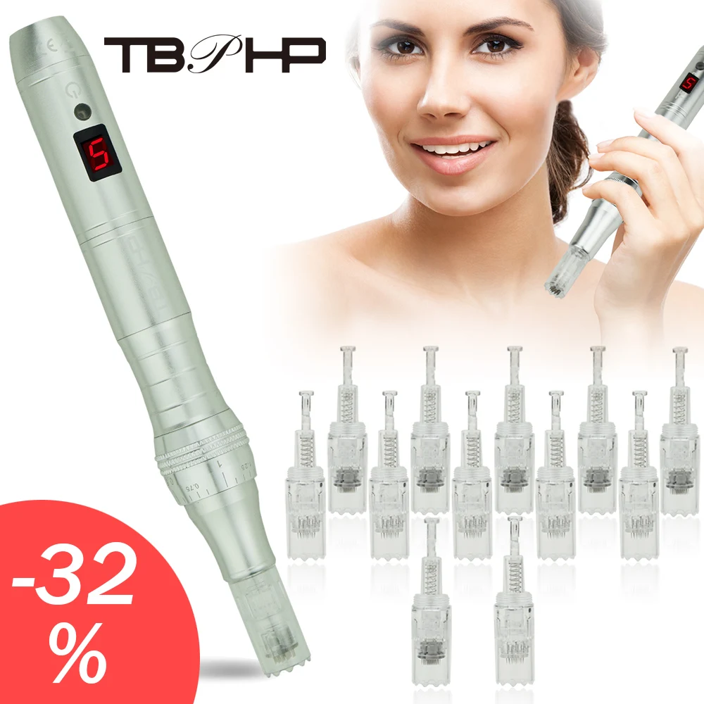 TBPHP P10 Derma Pen Microneedling, ЖК-дисплей, беспроводной, бесшумный и прочный, с 12 шт. микроигл картриджей (серебристый)
TBPHP P10 Derma Pen Microneedling, ЖК-дисплей, беспроводной, бесшумный и прочный, с 12 шт. микроигл картриджей (серебристый)