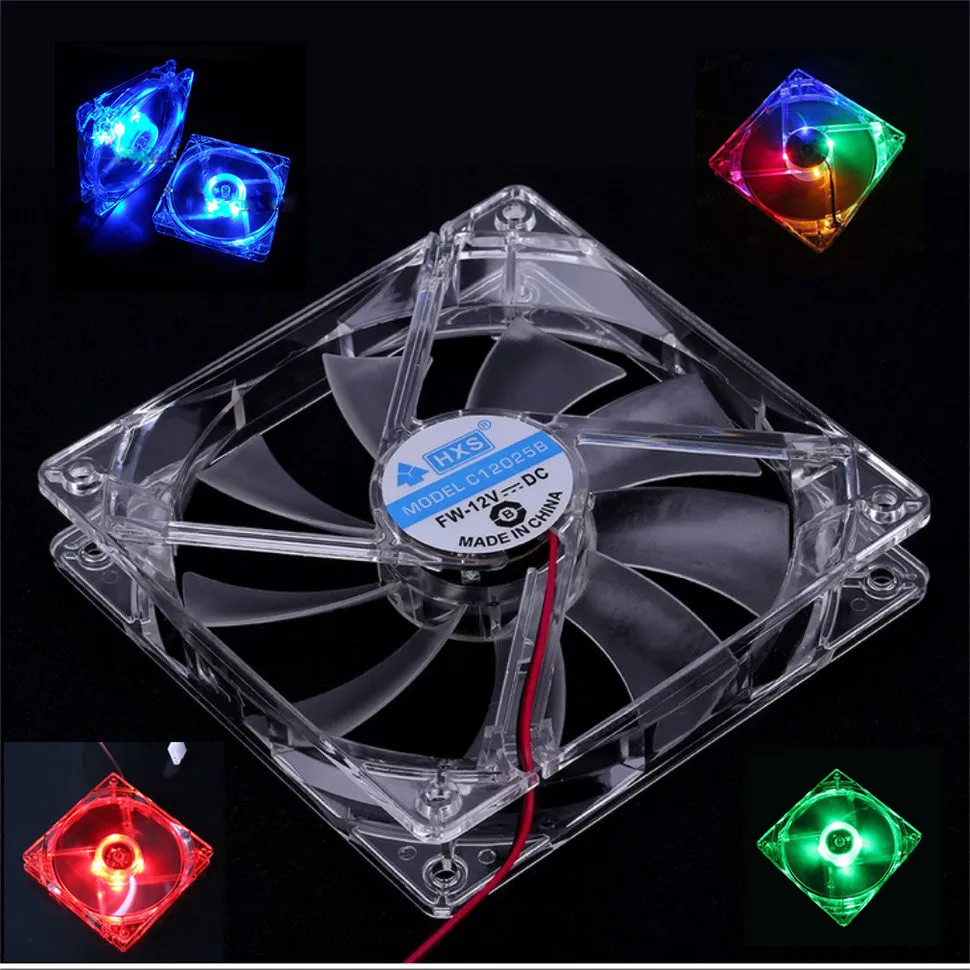 

12V 0.20A 80mm CPU Cooler Fan 4 LED Silent PC Computer Case Cooler Cooling Fan Mod blue and Colorful Light