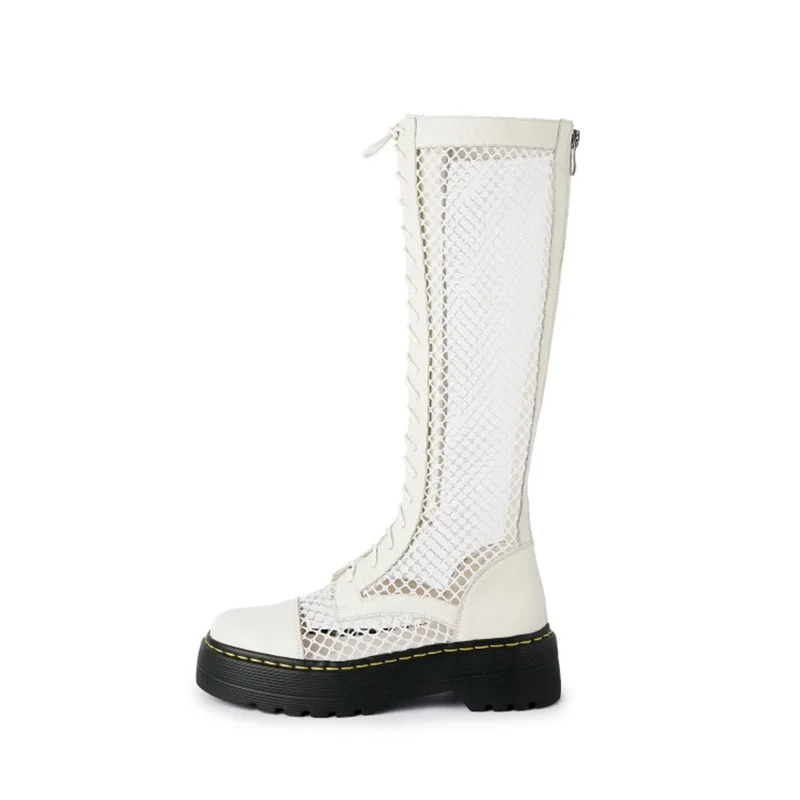 Height Increasing Breathable Mesh Knee-High Long Zipper Boots Women Sumemr Hollow Out Handmade Shoelace Platform Shoes 2021 New
Height Increasing Breathable Mesh Knee-High Long Zipper Boots Women Sumemr Hollow Out Handmade Shoelace Platform Shoes 2021 New