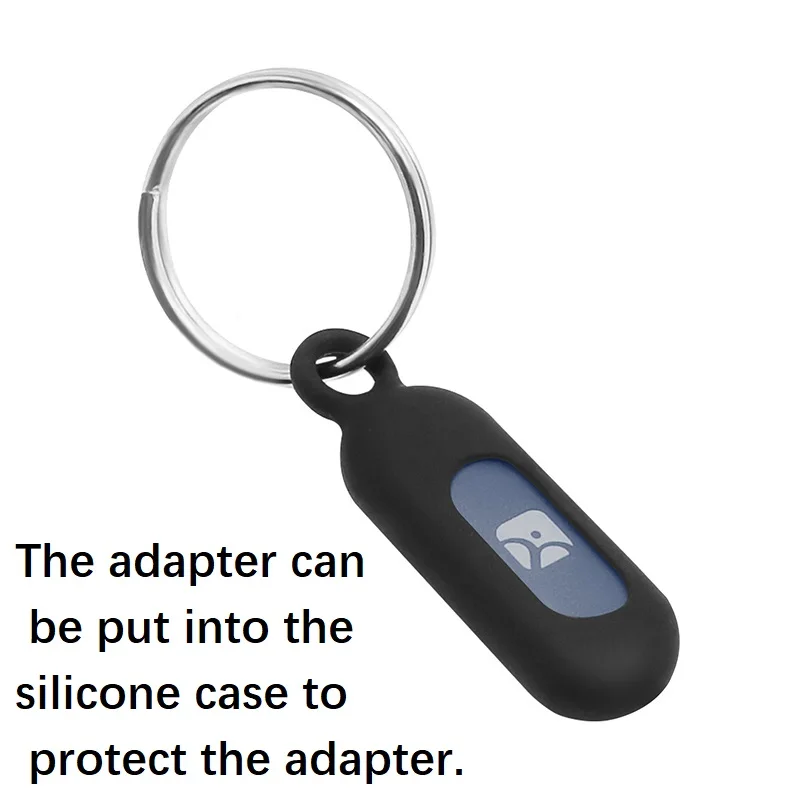 Силиконовый чехол-держатель для переходника Lightning Type C Micro USB с брелоком кабелем