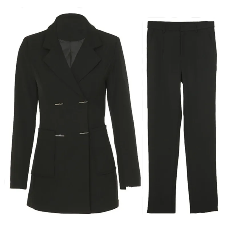 Spring Double Breasted suit Jacket Straight Pants Office Ladies Black Suits Two Piece Set Women Blazers Trousers Matching Sets
Spring Double Breasted suit Jacket Straight Pants Office Ladies Black Suits Two Piece Set Women Blazers Trousers Matching Sets
