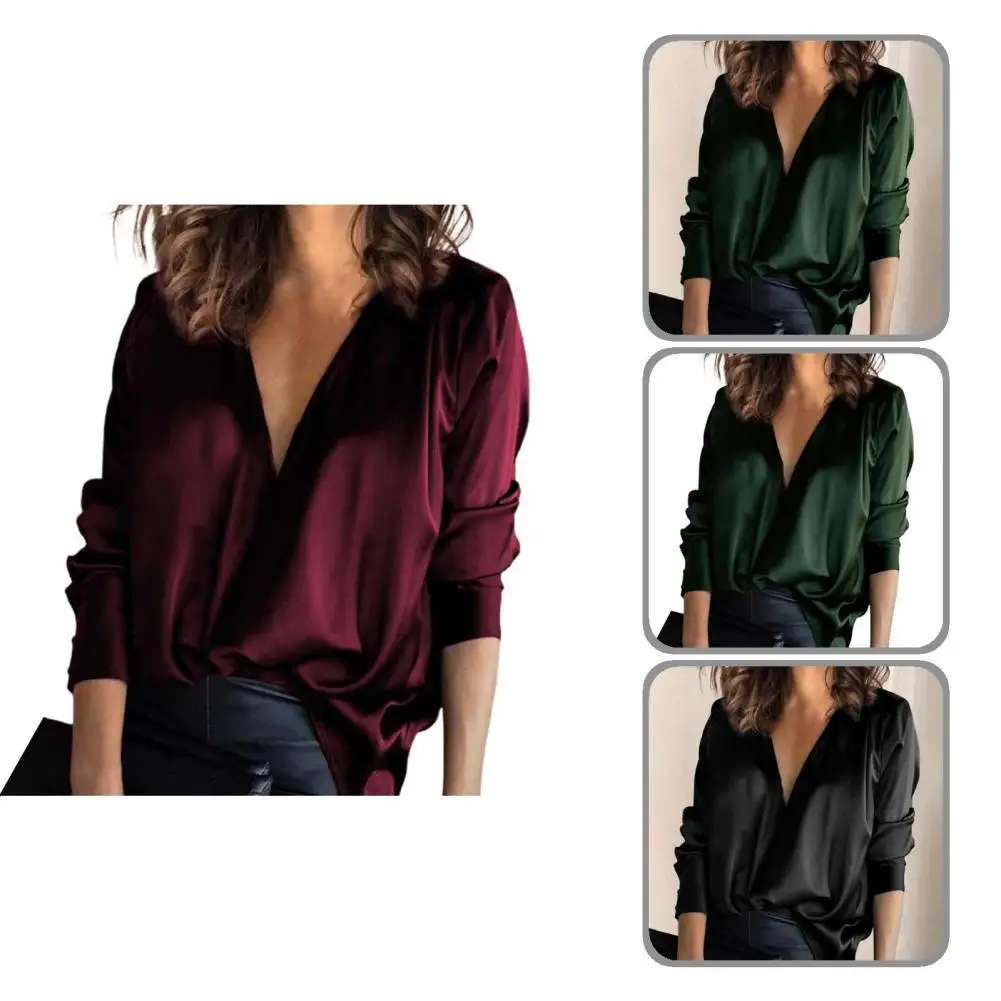 Blouse Shirt Charming Lightweight Long Sleeve Pure Color Office Pullover Shirt Women Shirt for Travel
Blouse Shirt Charming Lightweight Long Sleeve Pure Color Office Pullover Shirt Women Shirt for Travel