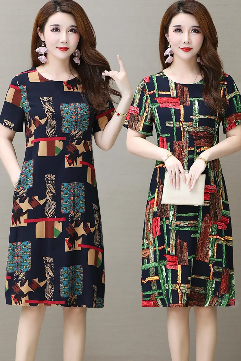 Women Short Sleeve Cotton Silk Dress Summer Dress Boho Style Floral Print Beach Tunic Sundress Loose Party Dress Vestidos
Women Short Sleeve Cotton Silk Dress Summer Dress Boho Style Floral Print Beach Tunic Sundress Loose Party Dress Vestidos