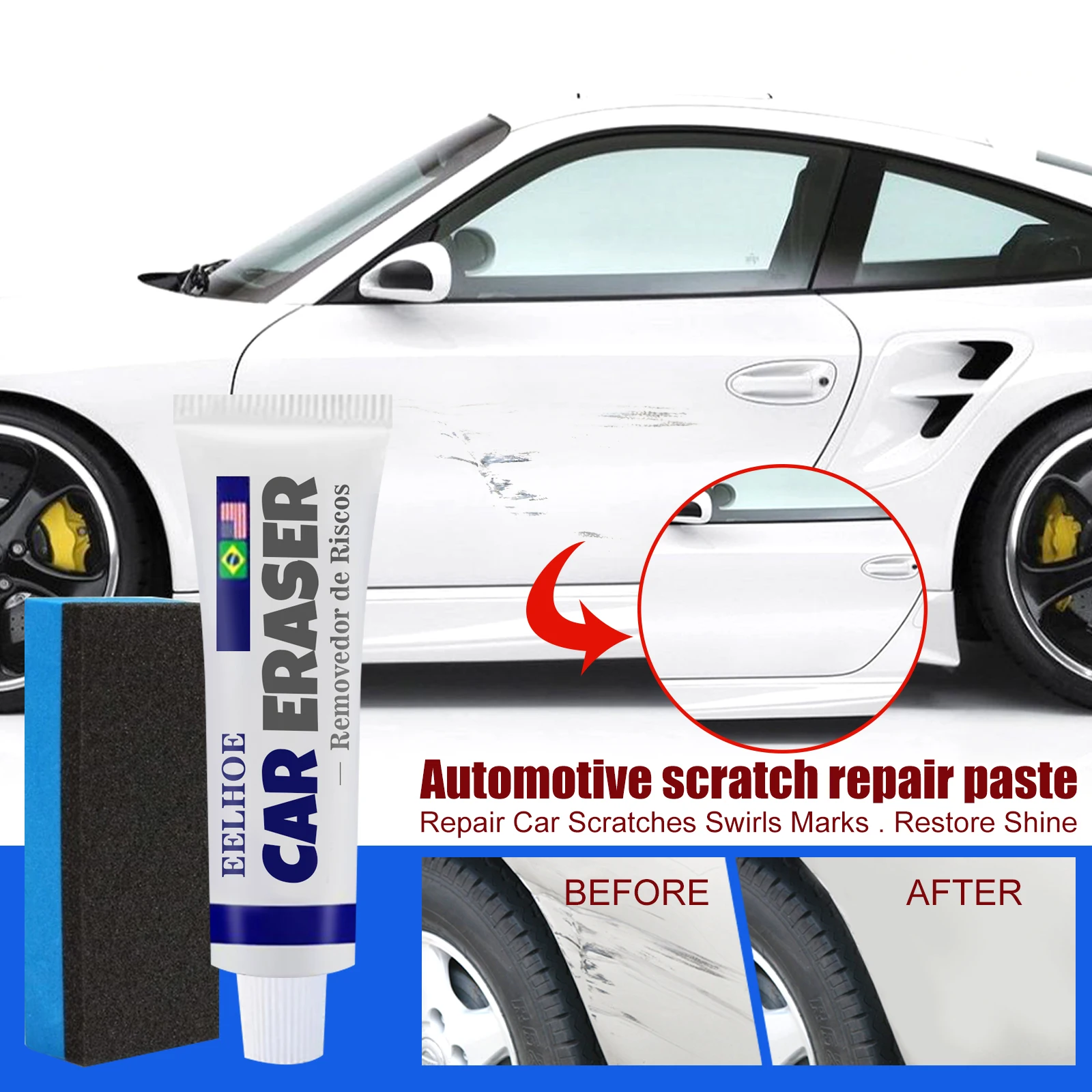 Car Paint Scratch Repair Kit Care Restorer Liquid with Sponge Car Compound Scratch Remover For Car JDH88
Car Paint Scratch Repair Kit Care Restorer Liquid with Sponge Car Compound Scratch Remover For Car JDH88
