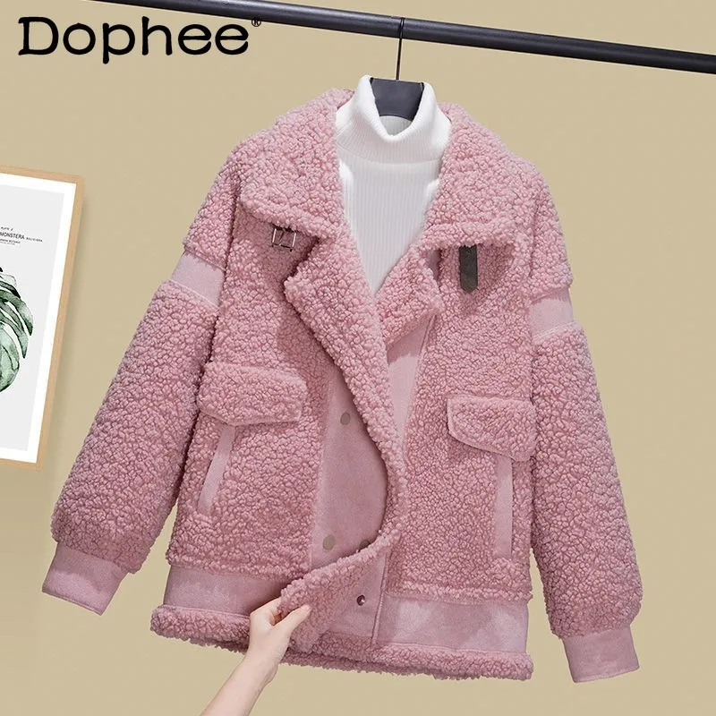 Korean Style Loose Faux Lamb Fur Coat Parka Female Thicked Warm Sleepskin Furry Coat Jacket 2021 Autumn Winter Women Clothing
Korean Style Loose Faux Lamb Fur Coat Parka Female Thicked Warm Sleepskin Furry Coat Jacket 2021 Autumn Winter Women Clothing