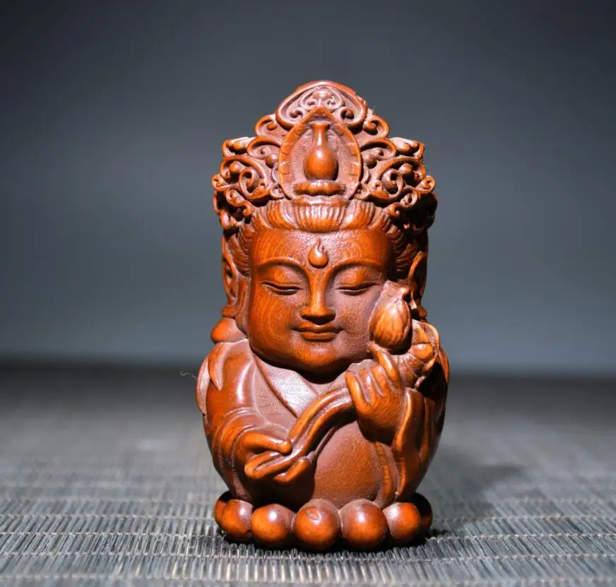 Archaize seiko Hand-carved boxwood Guanyin bodhisattva Buddha desktop decoration small crafts statue
Archaize seiko Hand-carved boxwood Guanyin bodhisattva Buddha desktop decoration small crafts statue