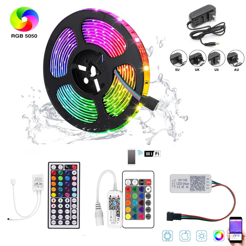 LED Strip SMD 5050 RGB DC12V Bluetooth WIFI Controller Flexible Waterproof Decoration BackLight Lamp Night Light 3A Power Supply
LED Strip SMD 5050 RGB DC12V Bluetooth WIFI Controller Flexible Waterproof Decoration BackLight Lamp Night Light 3A Power Supply