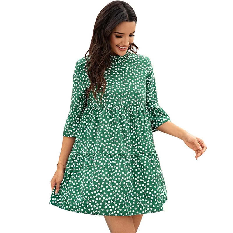 Donsignet New Fashion Summer Women for Dress Casual Half High Collar 3/4 Sleeve Floral Loose Dress Women Holiday Elegant Dress
Donsignet New Fashion Summer Women for Dress Casual Half High Collar 3/4 Sleeve Floral Loose Dress Women Holiday Elegant Dress