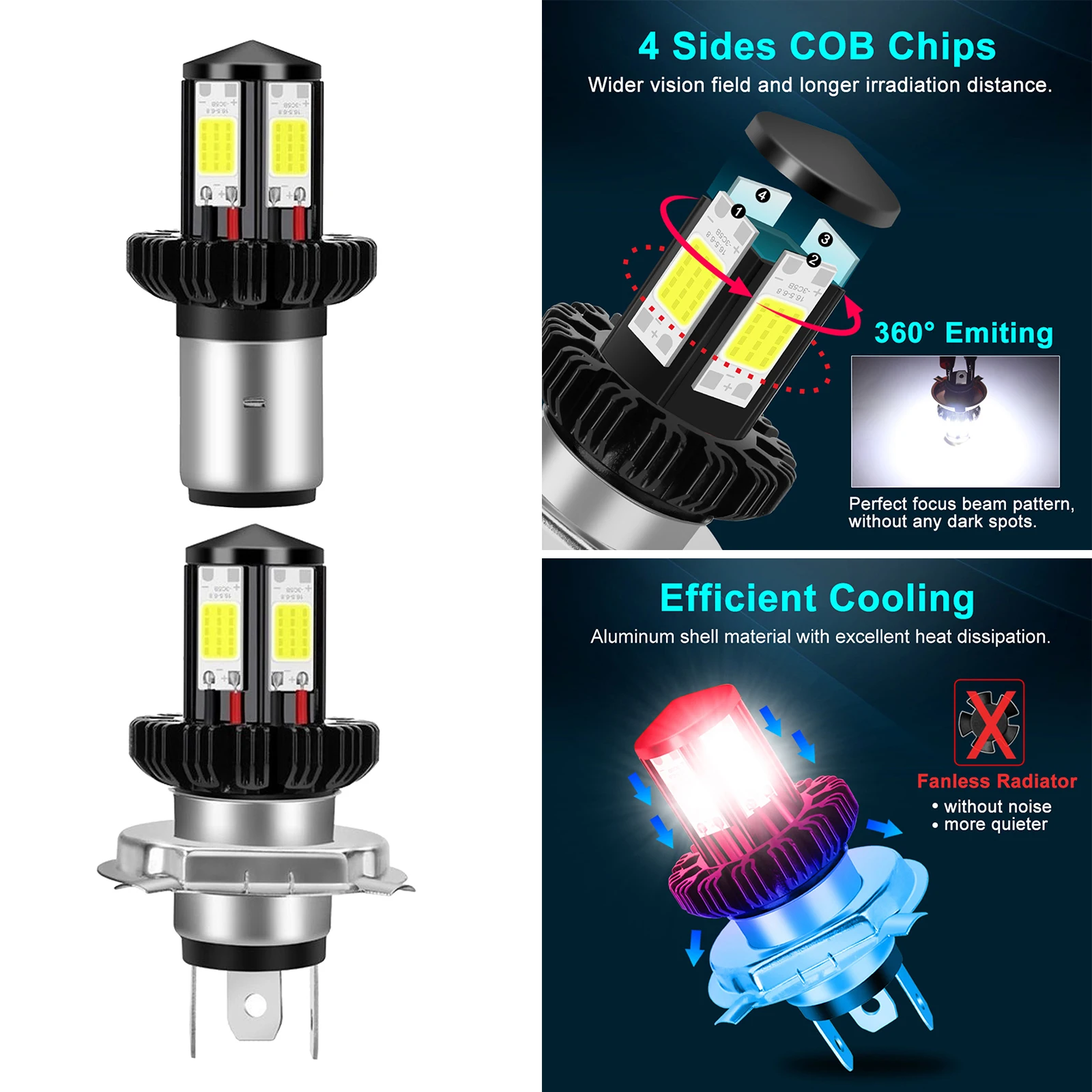 H4/ BA20D Motorbike Motorcycle Headlight Bulbs LED Conversion Kit 1200LM Easy install
H4/ BA20D Motorbike Motorcycle Headlight Bulbs LED Conversion Kit 1200LM Easy install